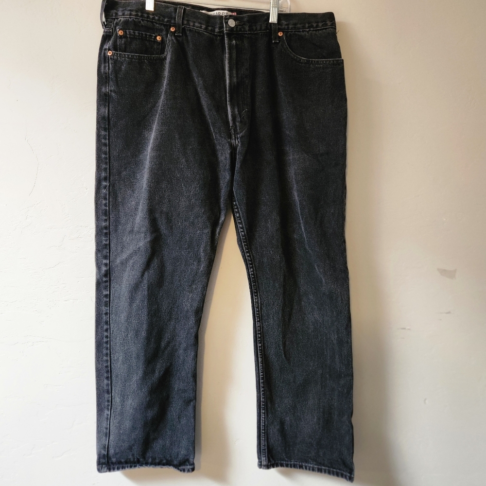 Levis 505 Black Jeans Size 42‎ Regular Fit Denim Zip 100% Cotton Classic Casual